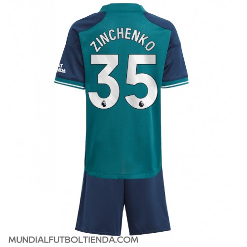 Camiseta Arsenal Oleksandr Zinchenko #35 Tercera Equipación Replica 2023-24 para niños mangas cortas (+ Pantalones cortos)